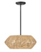 40383BLK-CML - Luca Three Light Pendant in Black with Camel Rattan shade by Hinkley Lighting