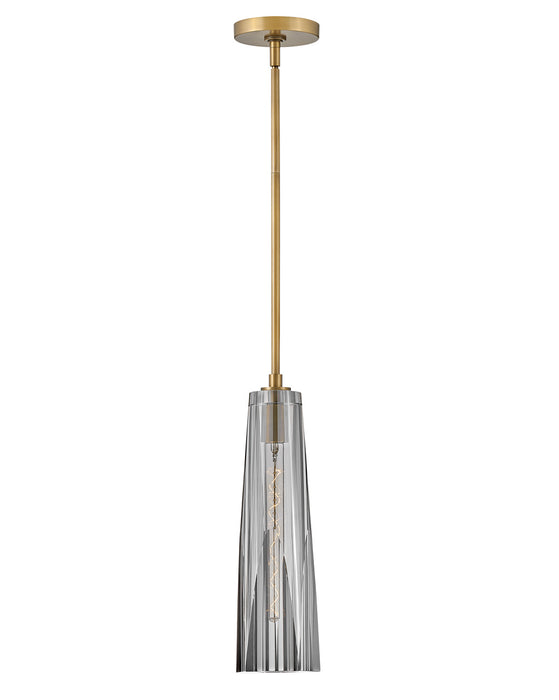 FR31107HBR-SM - Cosette 1-Light Pendant in Heritage Brass with Smoked glass by Fredrick Ramond