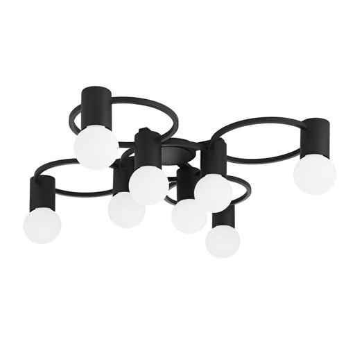 H413608-TBK - Hope 8-Light Semi Flush Mount in Textured Black by Mitzi