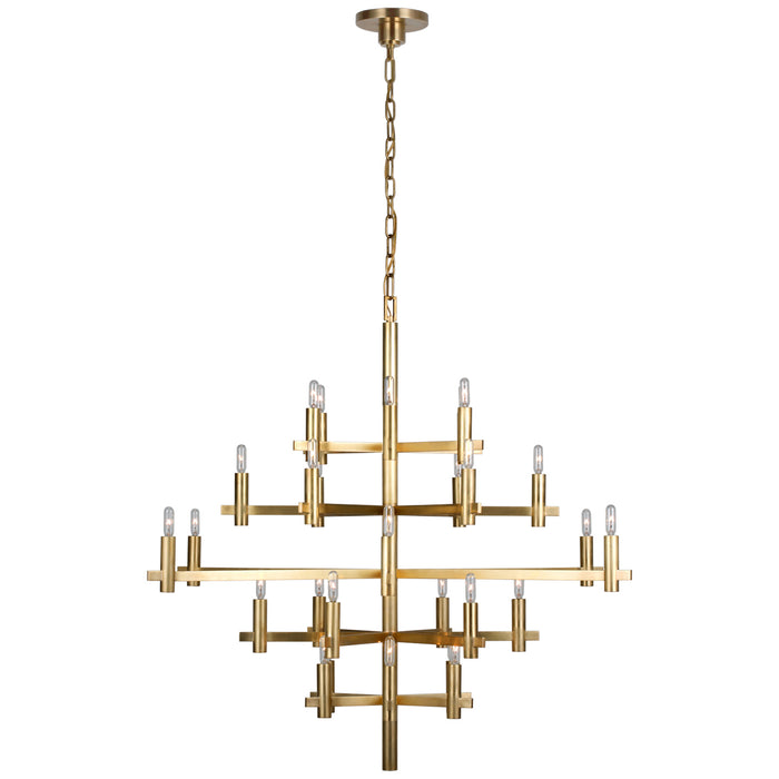 Sonnet LED Chandelier in Antique-Burnished Brass