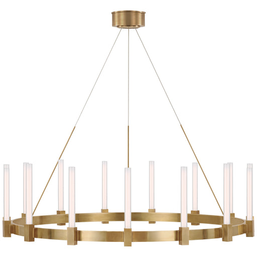 Mafra LED Chandelier in Hand-Rubbed Antique Brass