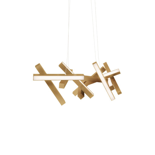 PD-64848-AB - Chaos LED Linear Pendant in Aged Brass by Modern Forms