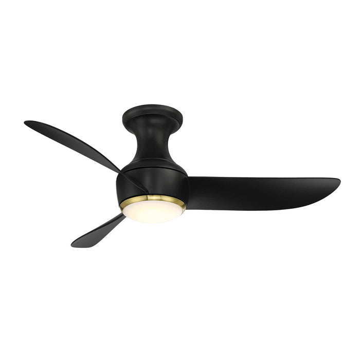 Corona 44" Ceiling Fan in Matte Black/Soft Brass Trim