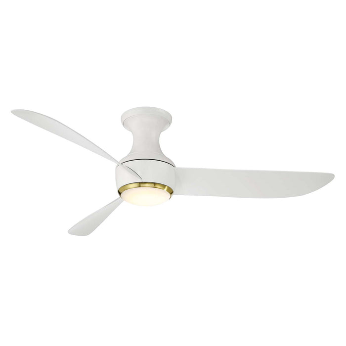 Corona 52" Ceiling Fan in Matte White/Soft Brass Trim