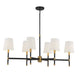 1-1631-6-143 - Brody 6-Light Linear Chandelier in Matte Black with Warm Brass by Savoy House