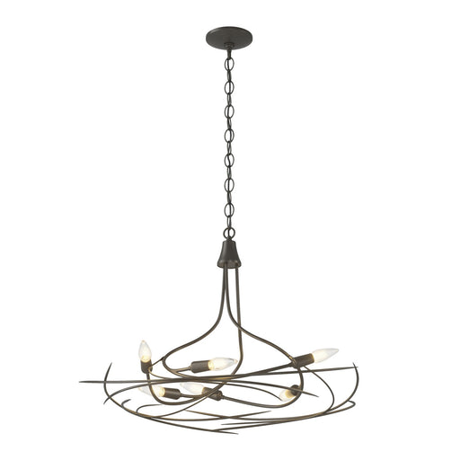 Wisp 6-Light Chandelier in Dark Smoke - 101620-SKT-07 by Hubbardton Forge