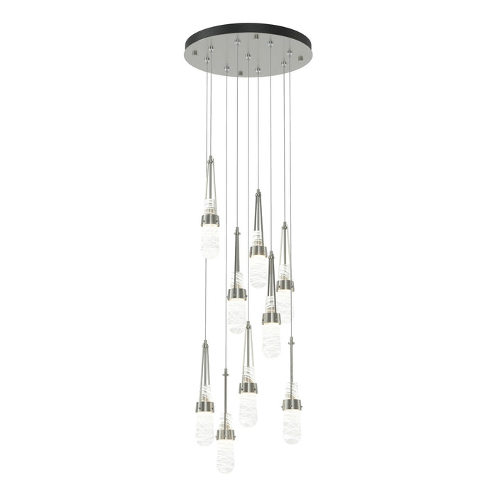 Link 9-Light Blown Glass Pendant in Sterling - 131100-SKT-STND-85-YJ0434 by Hubbardton Forge