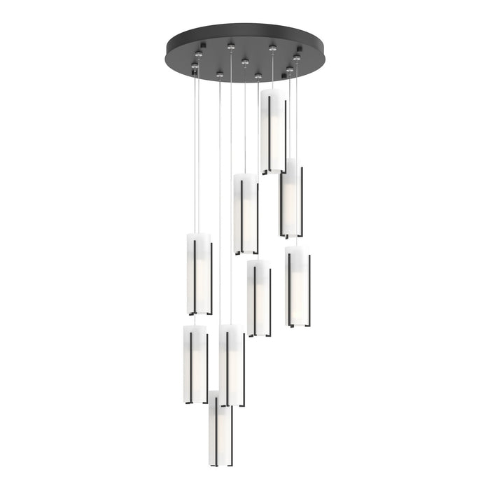 Exos Glass 9-Light Pendant in Black - 131104-SKT-STND-10-GG0065 by Hubbardton Forge