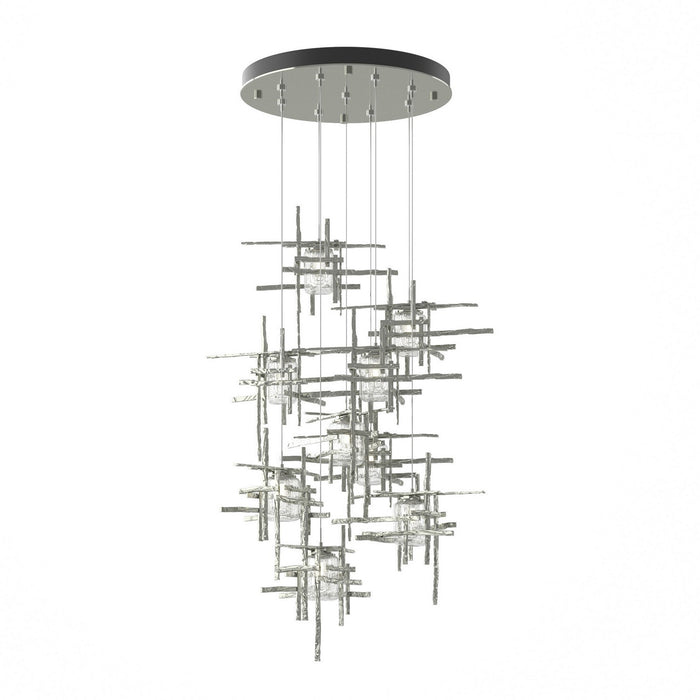 Tura 9-Light Seeded Glass Pendant in Sterling - 131107-SKT-STND-85-II0728 by Hubbardton Forge