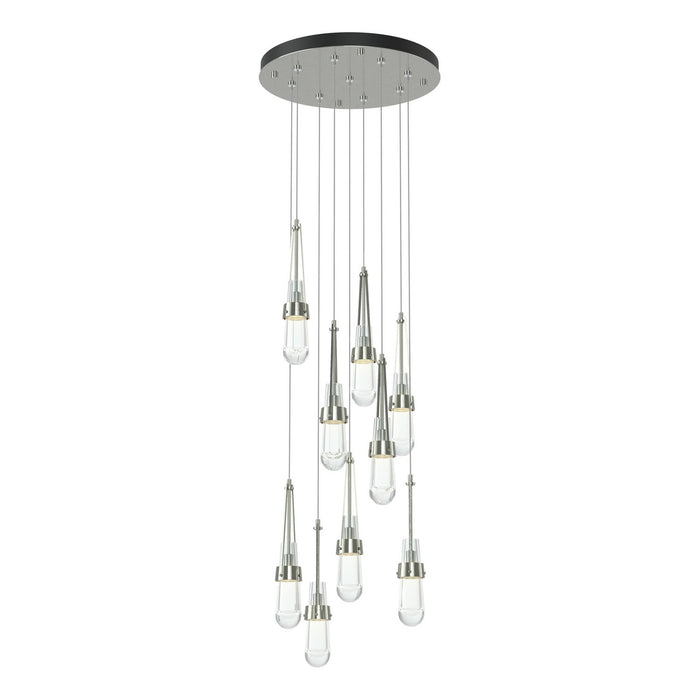 Link 9-Light Clear Glass Pendant in Sterling - 131108-SKT-STND-85-ZM0434 by Hubbardton Forge