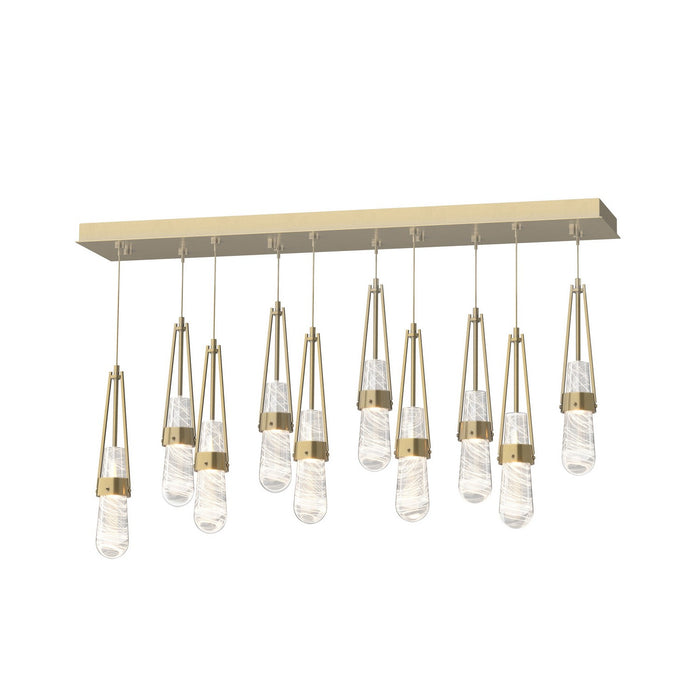 Link 10-Light Blown Glass Pendant in Modern Brass - 131200-SKT-STND-86-YJ0434 by Hubbardton Forge