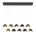 Brooklyn 10-Light Double Shade Pendant in Black with Modern Brass Accent - 131205-SKT-STND-10-86-GG0711 by Hubbardton Forge