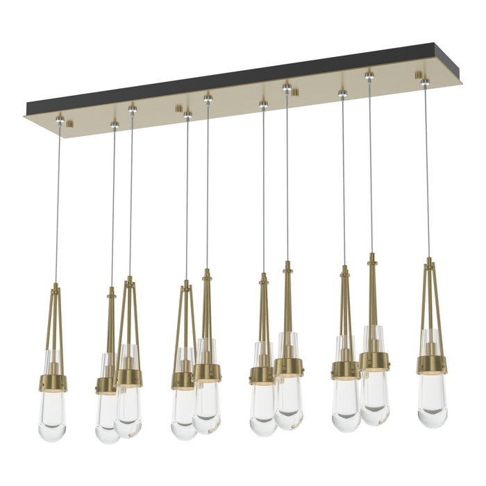 Link 10-Light Clear Glass Pendant in Modern Brass - 131207-SKT-STND-86-ZM0434 by Hubbardton Forge