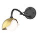 Brooklyn 1-Light Single Shade Long-Arm Sconce in Black with Modern Brass Accent - 201376-SKT-10-86-GG0711 by Hubbardton Forge