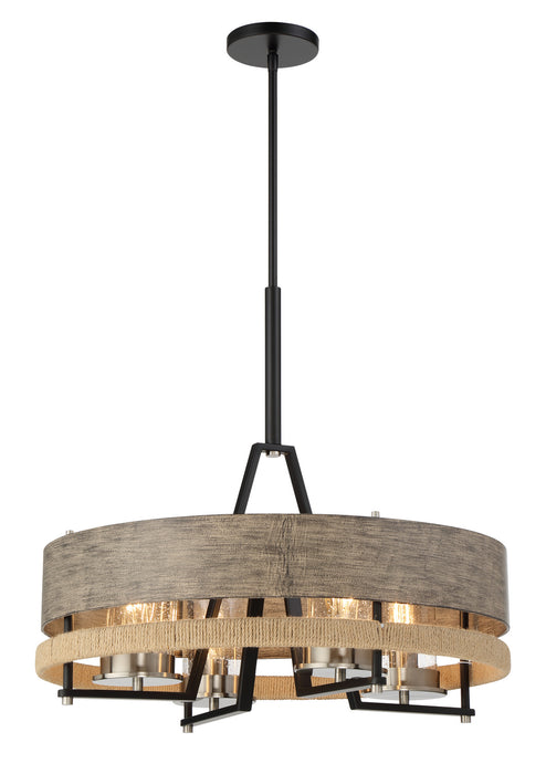 2765-733 - Silver Creek 4-Light Chandelier in Stone Grey, Coal, & Brushed Nickel by Minka Lavery