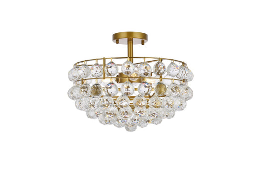 Savannah Three Light Flush Mount in Brass