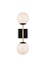 LD2358BKR - Neri 2-Light Wall Sconce in Black & Brass & White by Elegant Lighting