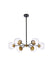 LD644D30BRK - Briggs 6-Light Pendant in Black & Brass & Clear by Elegant Lighting