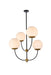 LD653D30BRK - Lennon 4-Light Pendant in Black & Brass & White by Elegant Lighting