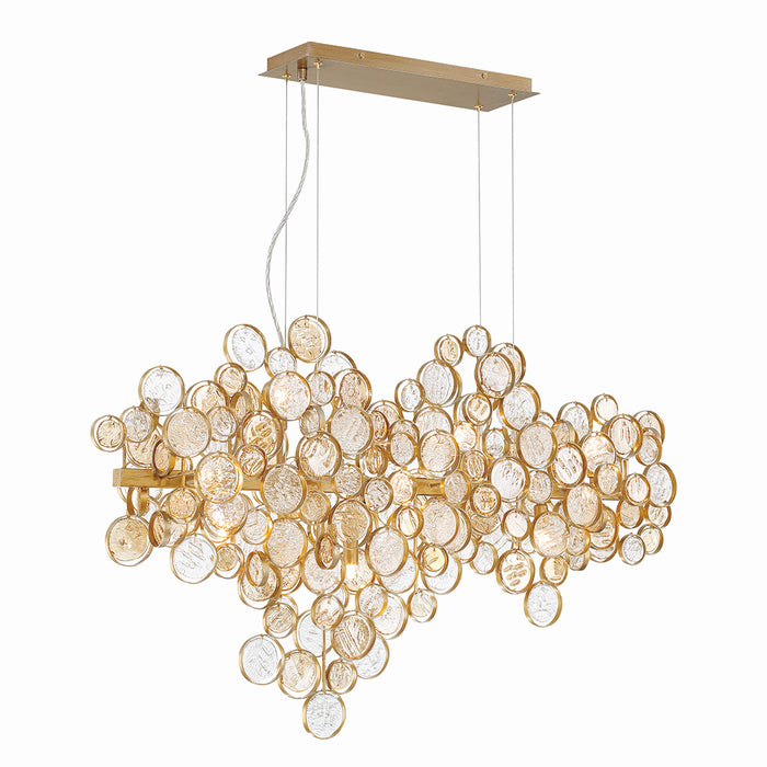 34031-022- Trento 12-Light Chandelier in Antique Gold by Eurofase USA