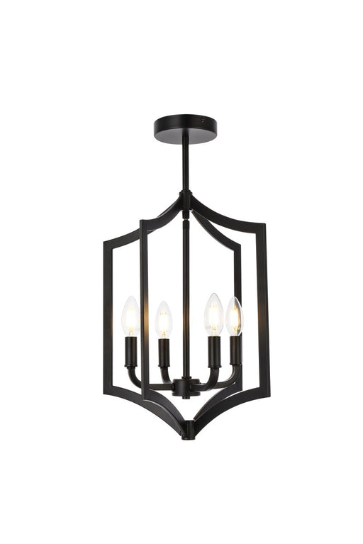 LD7068F14BK - Kiera 4-Light Pendant in Black by Elegant Lighting