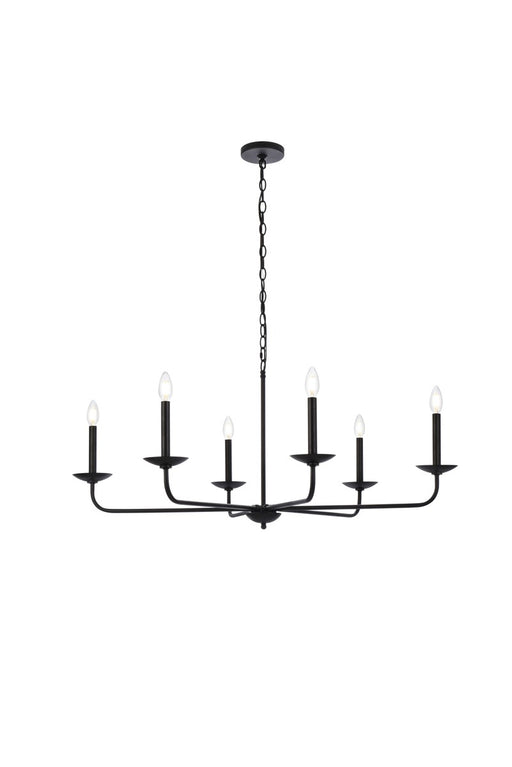 LD812D42BK - Cohen 6-Light Pendant in Black by Elegant Lighting