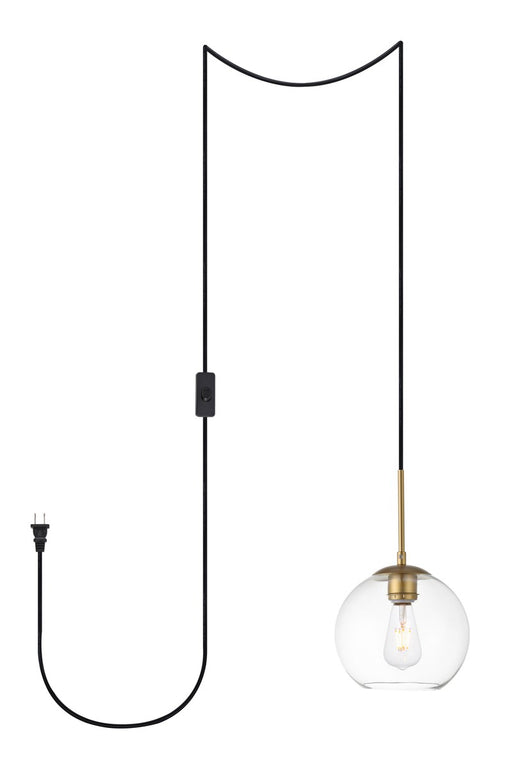 Baxter One Light Plug in Pendant in Brass