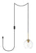 Baxter One Light Plug in Pendant in Brass