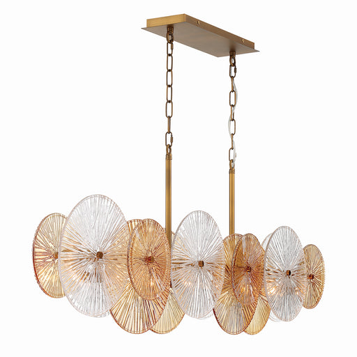 44570-019- Sue-Anne 8-Light Chandelier in Plated Brass by Eurofase USA