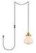 LDPG6257BR - Lye 1-Light Plug in Pendant in Brass & Frosted White by Elegant Lighting