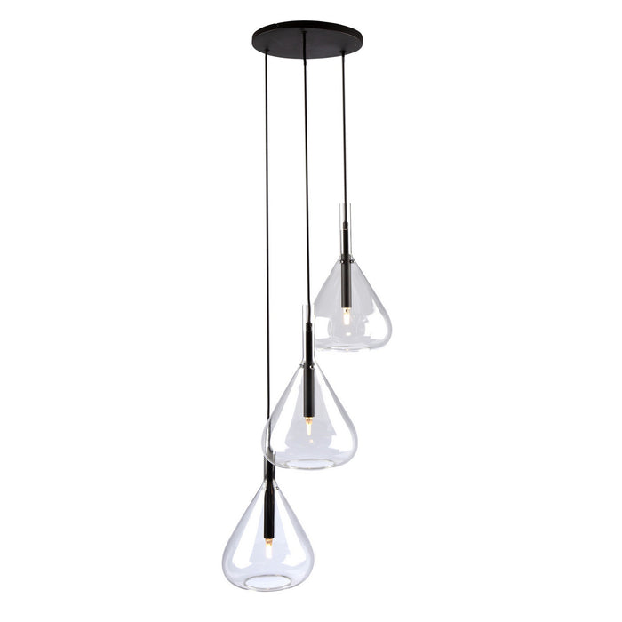 Conic Three Light Pendant in Black