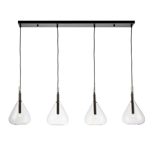 Conic Four Light Island Pendant in Black