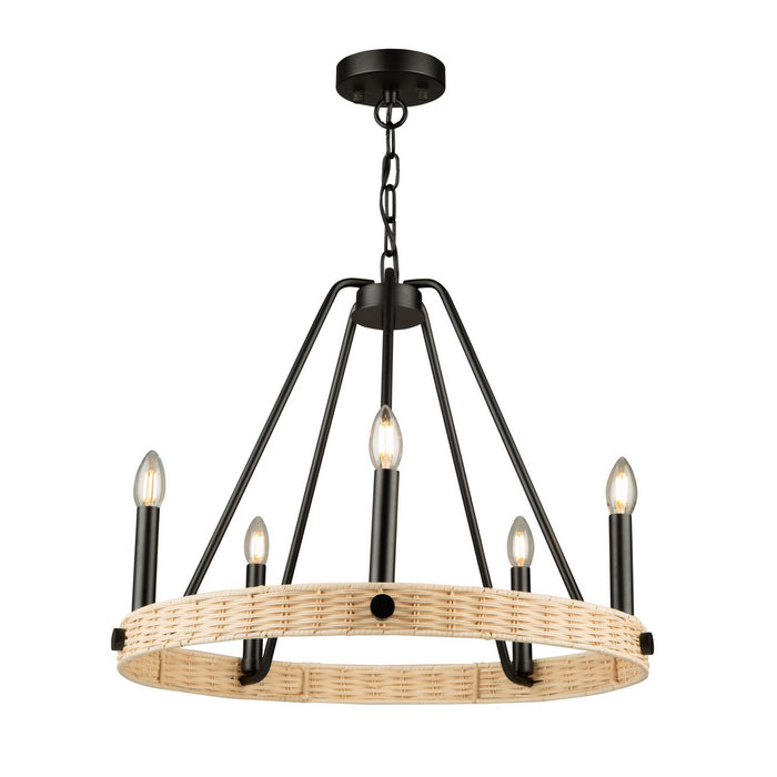 AC11715BK- Perris 5-Light Chandelier in Black by Artcraft