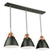 Tote Three Light Island Pendant in Black