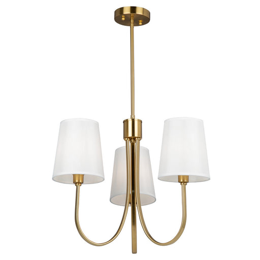 Rhythm Three Light Chandelier in Brushed Gold