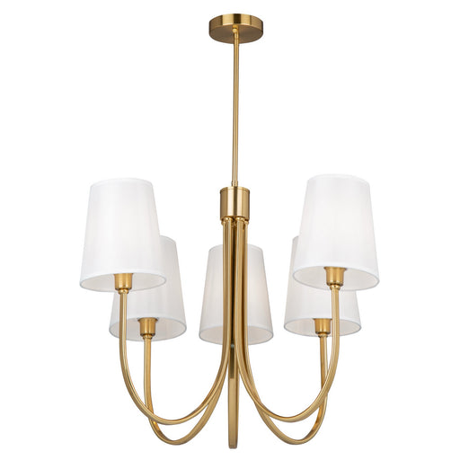 Rhythm Five Light Chandelier in Brushed Gold