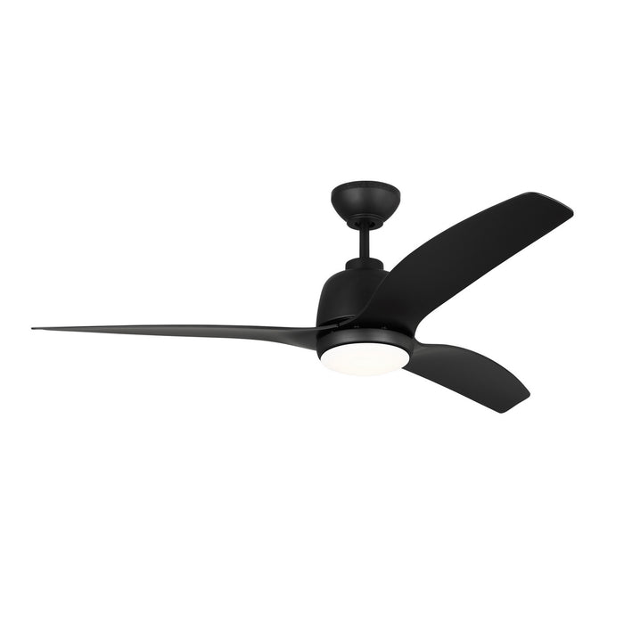 Avila Coastal LED 54" Ceiling Fan in Midnight Black