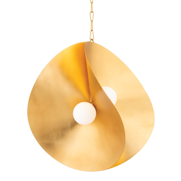 330-30-GL - Peony 4-Light Pendant in Gold Leaf by Corbett Lighting