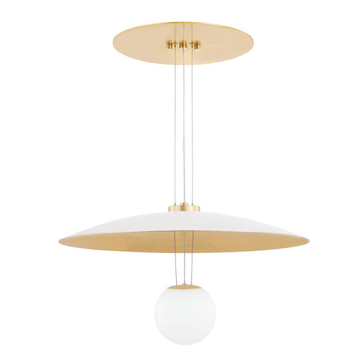 KBS1743701-S - Brim LED Pendant in Soft White & Gold Leaf by Hudson Valley