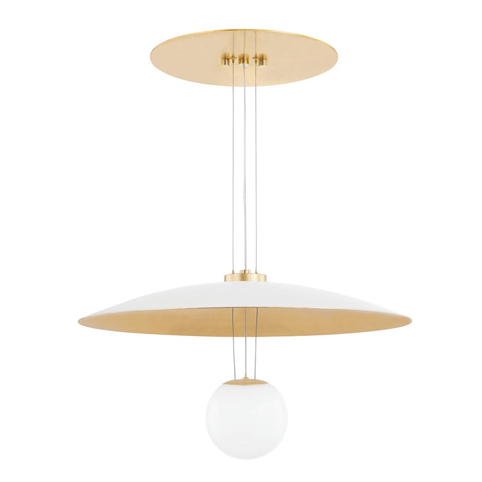 KBS1743701-S - Brim LED Pendant in Soft White & Gold Leaf by Hudson Valley