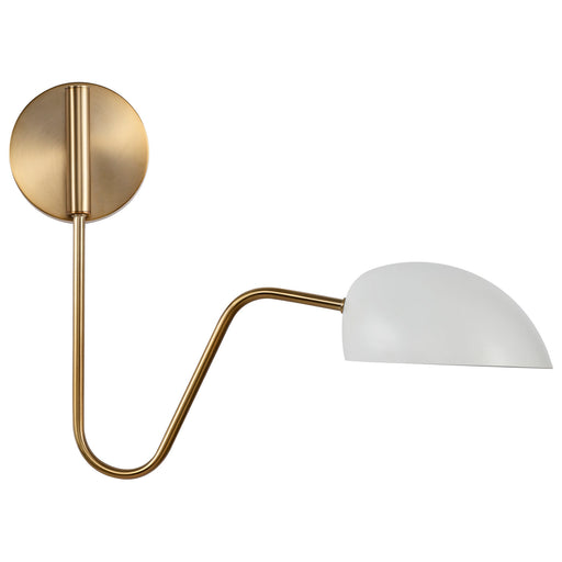 60-7392 - Trilby 1-Light Wall Sconce in Matte White & Burnished Brass by Nuvo Lighting