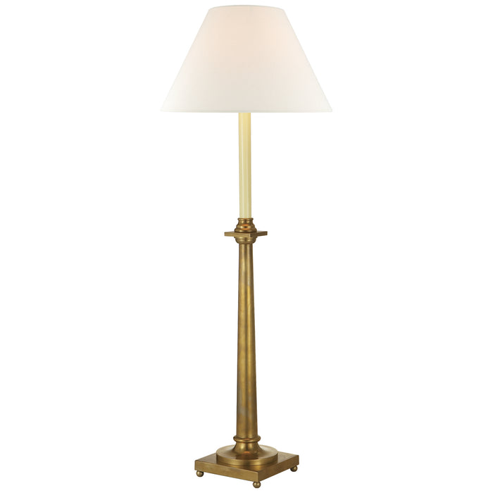 Swedish Column One Light Buffet Lamp in Antique-Burnished Brass