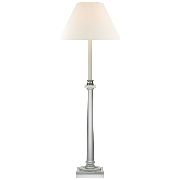 Swedish Column One Light Buffet Lamp in Crystal