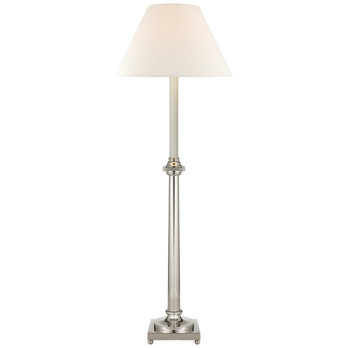 Swedish Column One Light Buffet Lamp in Polished Nickel