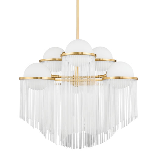 398-32-AGB - Celestial 6-Light Chandelier in Aged Brass by Corbett Lighting