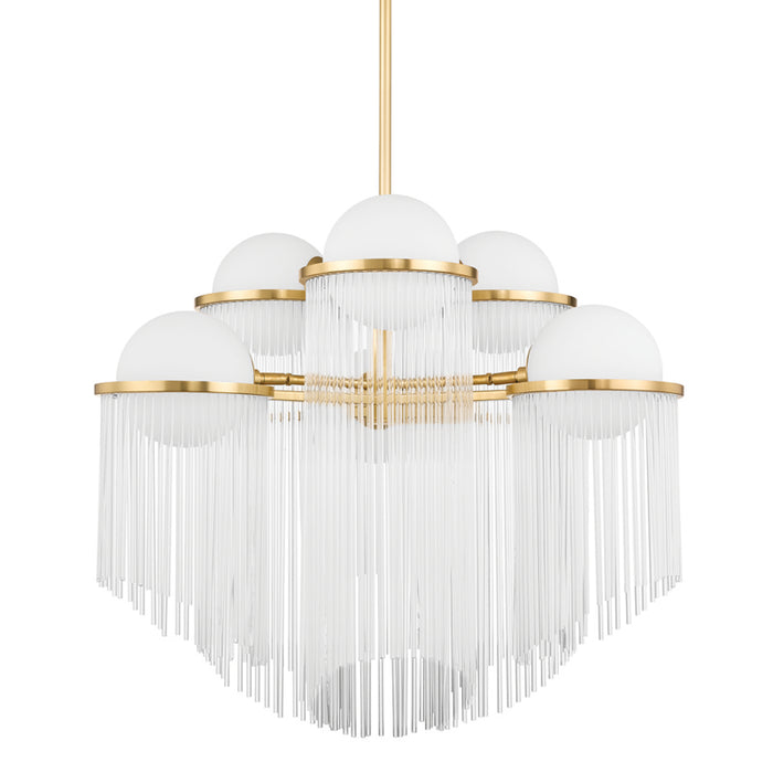 398-32-AGB - Celestial 6-Light Chandelier in Aged Brass by Corbett Lighting