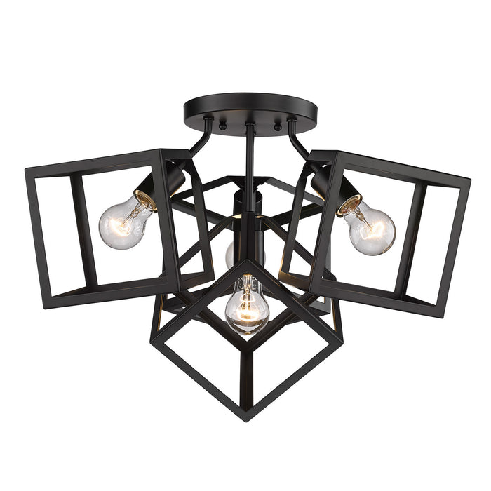 2086-4SF BLK - Cassio 4-Light Semi-Flush in Matte Black by Golden Lighting