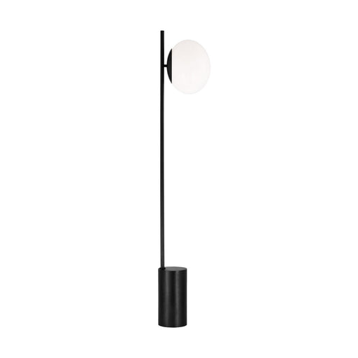 Lune One Light Floor Lamp in Aged Iron