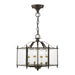 4398-92- Livingston 4-Light Convertible Pendant / Semi-Flush in English Bronze with Antique Brass by Livex Lighting