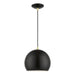 41181-68- Piedmont 1-Light Pendant in Shiny Black with Polished Brass by Livex Lighting